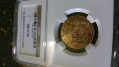 ROMANIA 5 BANI 1867 HEATON PF 65 NGC UNC foto