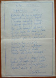 Poezie de Victor Eftimiu , scrisa si semnata olograf , mason , aroman