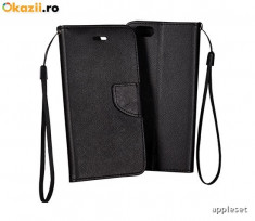 Husa Nokia Lumia 730 Flip Case Slim Inchidere Magnetica Black foto