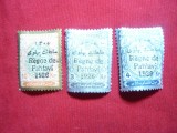 Timbre 3,4 si 10 Kr 1926 Serie uzuala Iran cu supratipar Domnia lui Pahlavi,sarn, Nestampilat