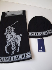 POLLO by RALPH LAUREN set Caciula +Fular UNISEX (sapca fes esarfa ) st31 foto