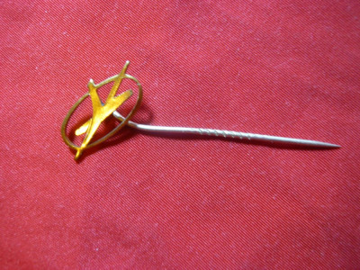 Insigna Aviatie ,metal aurit , L= 1,7 cm foto