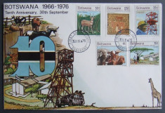 BOTSWANA - ANIMALE, ACTIVITATI, 1 FDC OBLITERAT - AS 131 foto