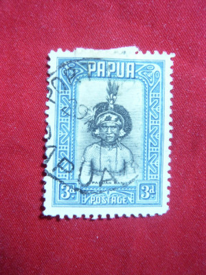 Timbru 3 pence Papua colonie britanica 1932 , stampilat foto