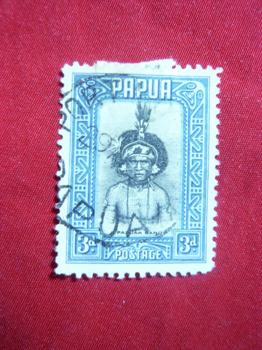 Timbru 3 pence Papua colonie britanica 1932 , stampilat