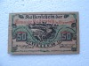 BANCNOTA de LEMN 50 Heller 1920 Austria Notgeld Hadersfeld im Wienerwald RAR