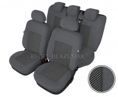 Set huse scaune auto Poseidon culoare Gri pentru Renault Thalia pana in 2008 Fata + Spate foto