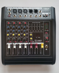 Mixer audio profesional cu putere 2x150w 4 canale cu intrare de USB foto