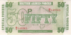 Bancnota Anglia (British Armed Forces) 50 Pence (1972) - PM49 UNC ( Seria 6 ) foto