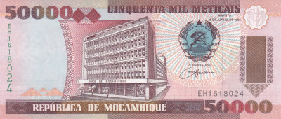 Bancnota Mozambic 50.000 Meticais 1993 - P138 UNC foto