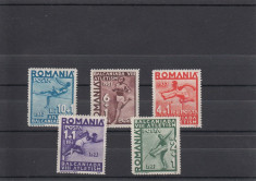 ROMANIA 1937 , LP 121 A 8 a BALCANIADA DE ATLETISM SERIE MNH foto