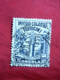 Timbru 1,75 ags albastru ,stampilat ,Angola Colonie Portugheza 1938