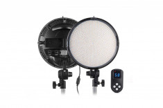 Tolifo PT-800B Panou LED rotund 800 LED-uri 3200-5600K cu telecomanda radio foto