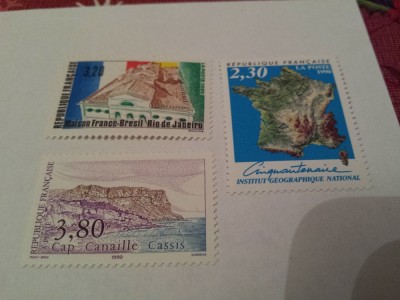 franta 1990 cladiri turism mnh / 3 serii foto