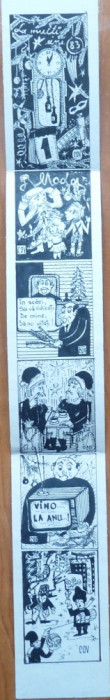 Colaj caricaturi de Viorel Corodescu Cov din Suceava cu ocazia Anului Nou 1983