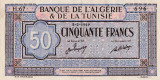 Bancnota 50 francs, franci Algeria si Tunisia 1949 - aUNC