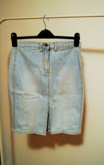 Fusta blugi (jeans) dama, Warehouse UK, 100% Bumbac, Marimea 36/38 foto