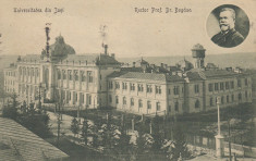 IASI- UNIVERSITATEA, RECTOR PROF. DR. BOGDAN, CIRCULATA , STAMPILA NOV. 1913 foto