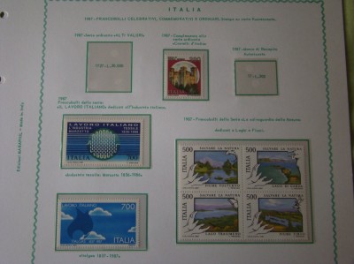 Timbre ITALIA - 1987 Cronologie Completa - Nestampilata Schaubeck fara Sarniera foto