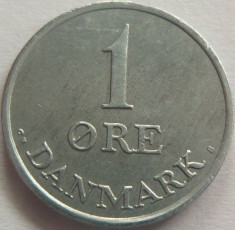 Moneda 1 Ore - DANEMARCA, anul 1971 *cod 2744 ZINC a.UNC foto