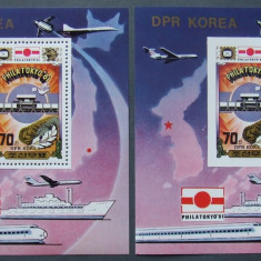 KOREEA 1981 - PHILATOKYO, 2 S/S DANTELATA SI NEDANTELATA, NEOBLITERATE - C 175
