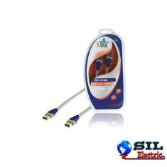 Cablu USB 3.0 A tata -&amp;amp;gt; USB 3.0 A tata conectori auriti HQ foto