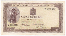 4) Bancnota 500 lei 1940,filigran vertical,VF foto