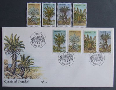 TRANSKEI 1980 - ARBORI FRUCTIFERI 4 VAL. NEOBLIT. SI 1 FDC OBLITERAT - AS 147 foto