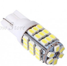 Led auto W5W T10 42 SMD lumina alba rece pozitii plafoniera interior numar xenon foto