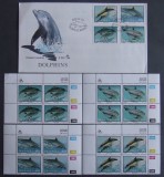 TRANSKEI 1991 - DELFINI, 4 VALORI IN BLOC NEOBLITERATE SI 1 FDC OBLIT - AS 016