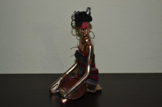 Statueta africana din ceramica - statueta femeie de culoare #215 foto