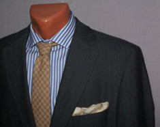 Sacou barbati HUGO BOSS Black Label gri marimea 50 cu dungi pinstripes foto