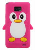 Husa silicon model pinguin Samsung Galaxy S2 i9100 + folie protectie ecran, Verde