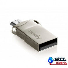 Memorie flash OTG/USB2.0 8GB, Apacer, argintiu foto