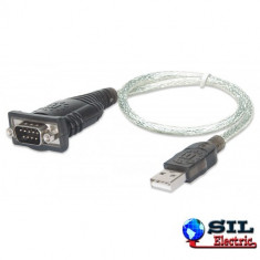 Convertor USB A tata &amp;amp;gt; RS232 9 pini D-SUB tata 1.5m 205146, Manhattan foto