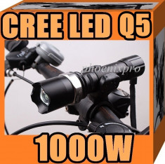 LANTERNA CREE LED Q5 1000W + SUPORT BICICLETA foto