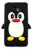 Husa silicon model pinguin Samsung Galaxy S2 i9100 negru/ albastru, etc.