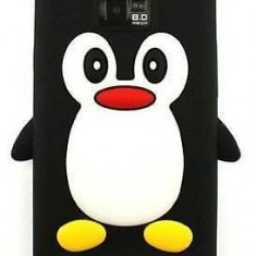 Husa silicon model pinguin Samsung Galaxy S2 i9100 negru/ albastru, etc.