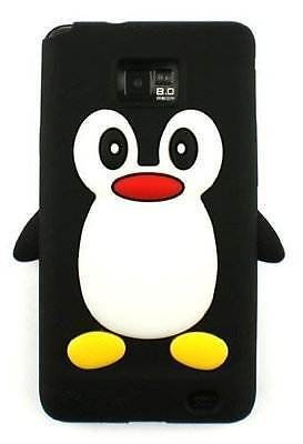 Husa silicon model pinguin Samsung Galaxy S2 i9100 negru/ albastru, etc. foto