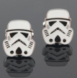 Butoni STAR WARS Stormtrooper argintii metal + ambalaj cadou, Inox