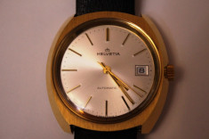 CEAS DE MANA HELVETIA- SWISS MADE-AUTOMATIC-CALENDAR-PLACAT CU AUR.ORIGINAL. foto