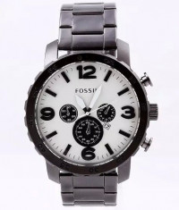 CEAS BARBATESC FOSSIL NATE CHRONOGRAPH BLACK2-BRATARAMETALICA-CALITATE PESTEPRET foto