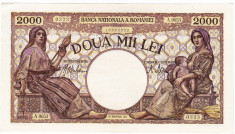 1)Bancnota 2000 lei 18 noiembrie 1941 filigran Traian a.UNC/UNC foto
