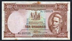 Noua Zeelanda 10 shillings serie 8J 200525 1940-67 P#158 foto