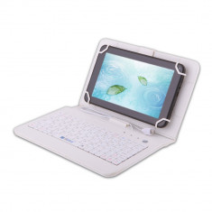 Husa Tableta 7 Inch Cu Tastatura Micro Usb Model X , Alb , Tip Mapa C4 foto