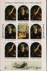 SAO TOME 1983 ARTA, PICTURA PASTI REMBRANDT NEDANTELAT