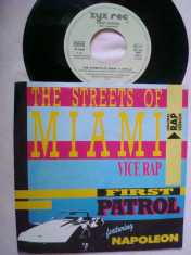 First Patrol - The Streets Of Miami (1986, ZYX) Disc vinil single 7&amp;quot; Italo-Disco foto