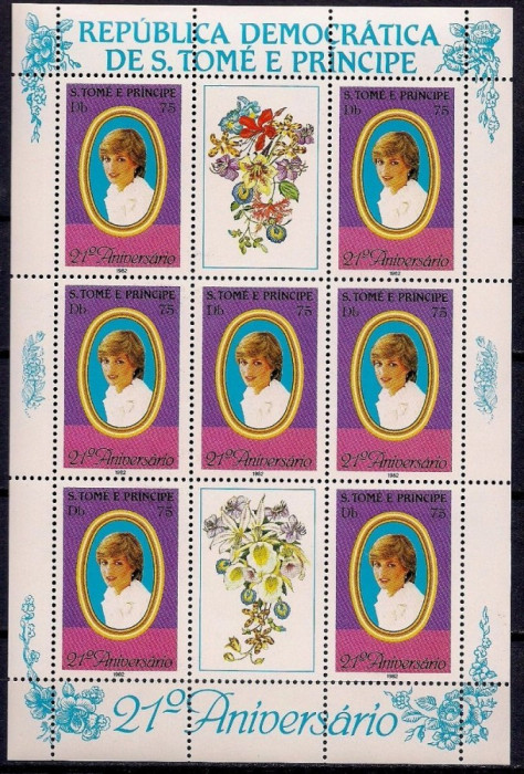 SAO TOME 1982 LADY DIANA - COTA MICHEL 50 EURO