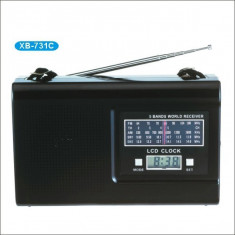Radio compact AM/FM/SW cu ceas LCD Waxiba XB-731C foto