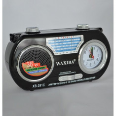 Mini Radio AM/FM/SW cu ceas Waxiba XB-391C foto